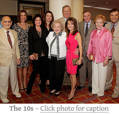 In 2011 AOA celebrated our 40th Anniversary by saluting Betty, and we introduced the 'Betty White Inspiration Award.' This event was attended by her co-stars from 'Hot in Cleveland,' Valerie Bertinelli, Jane Leeves, Wendie Malick, as well as Jamie Lee Curtis, AOA President JoAnne Worley, Loretta Swit, Georgia Engel, Susan Lucci, Ken Howard, and MANY more.